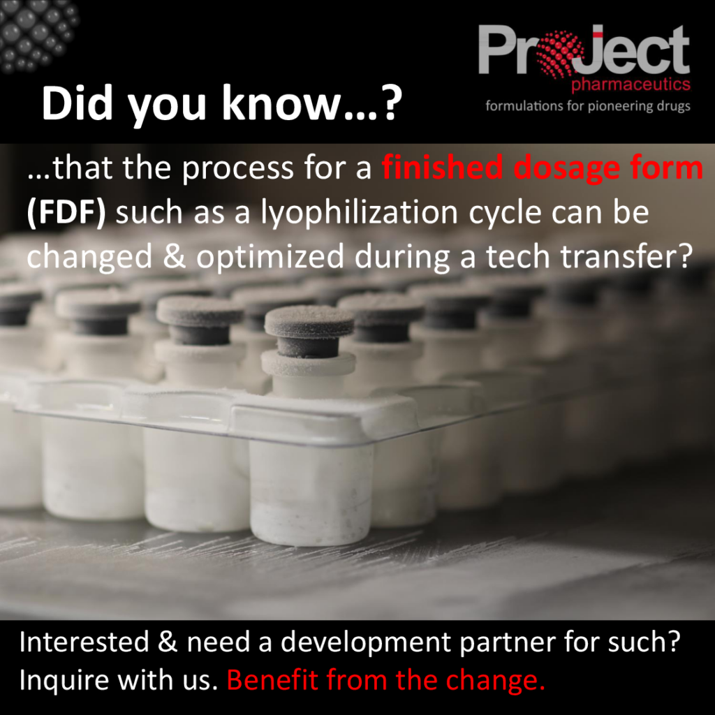 fdf process optimization for tech transfer